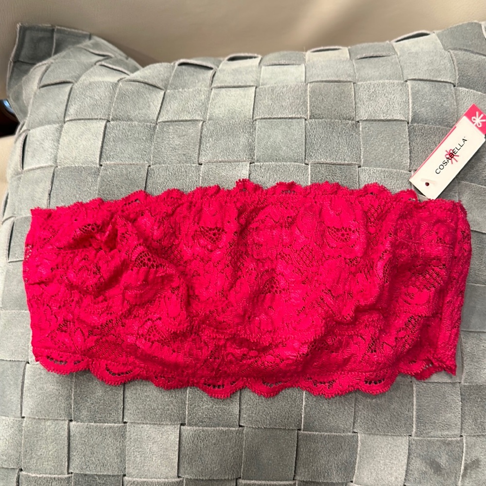 NWT Small Cosabella Bandeau bra in Grenadine. Perfect to peek thru!